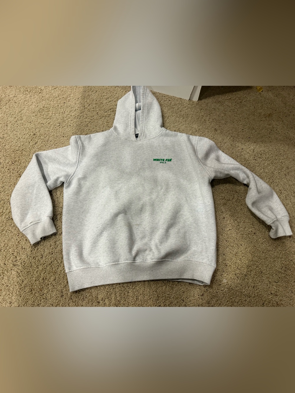 White Fox Vol.3 Oversized Hoodie Gray Green Graphic M/L